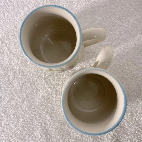 Vintage Korea Stoneware Pottery  Ceramic Homestead Mugs Coffee Cups x2 - Picture 10 of 13